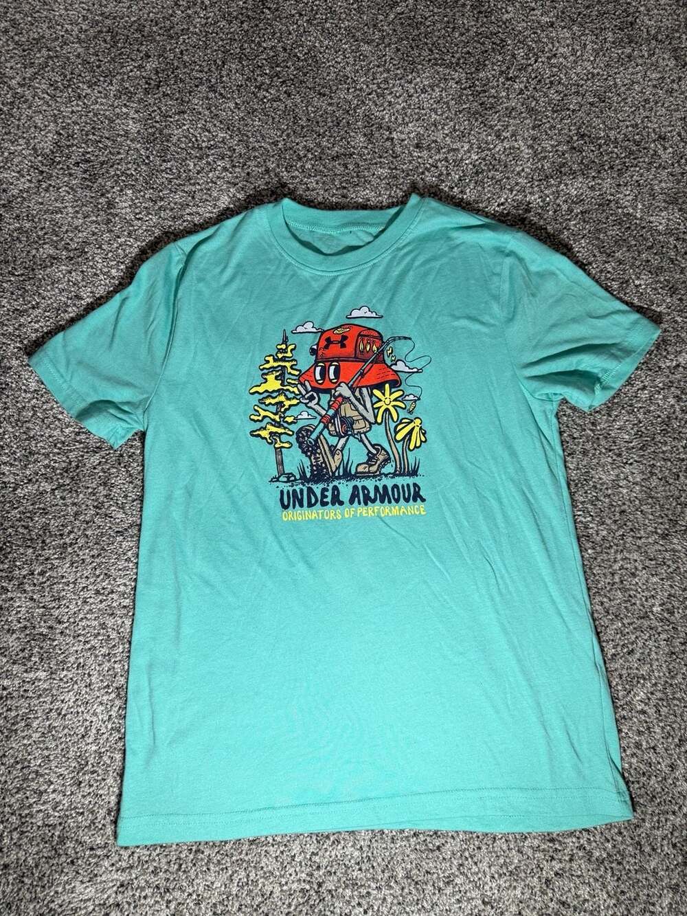 Under Armour Boys Bucky Fishing Graphic T-Shirt YM Mint Green